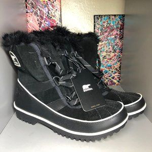 SOREL - BLACK SUEDE WATERPROOF TIVOLI II WINTER BOOTS - WOMENS SZ.8 - NWT
